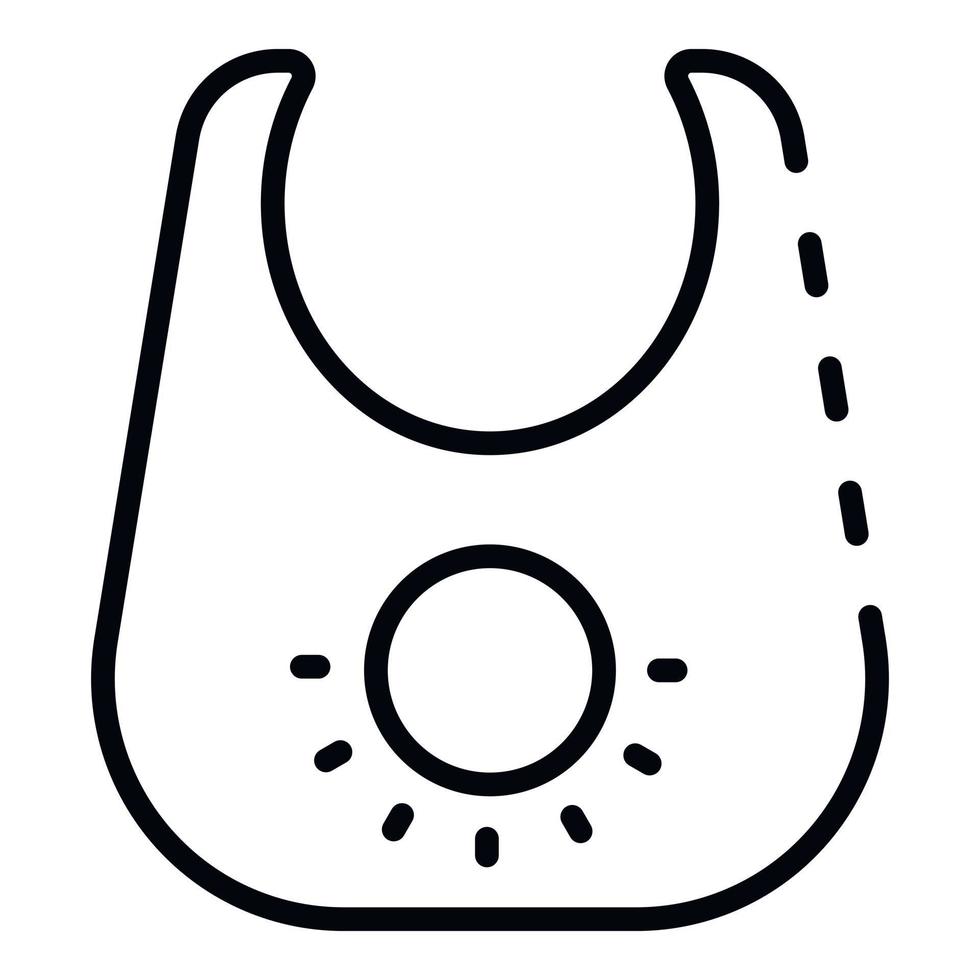 Baby bib icon, outline style vector