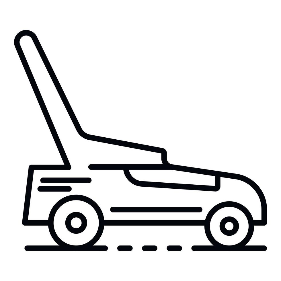 Lawnmower icon, outline style vector