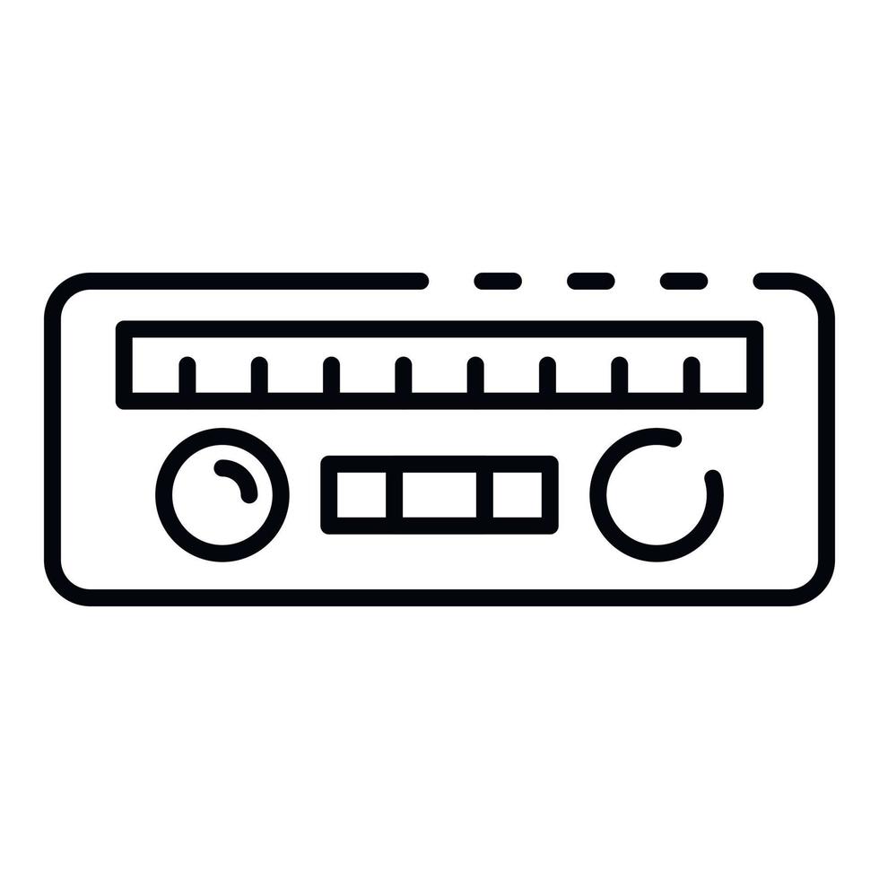 icono de radio de coche, estilo de contorno vector