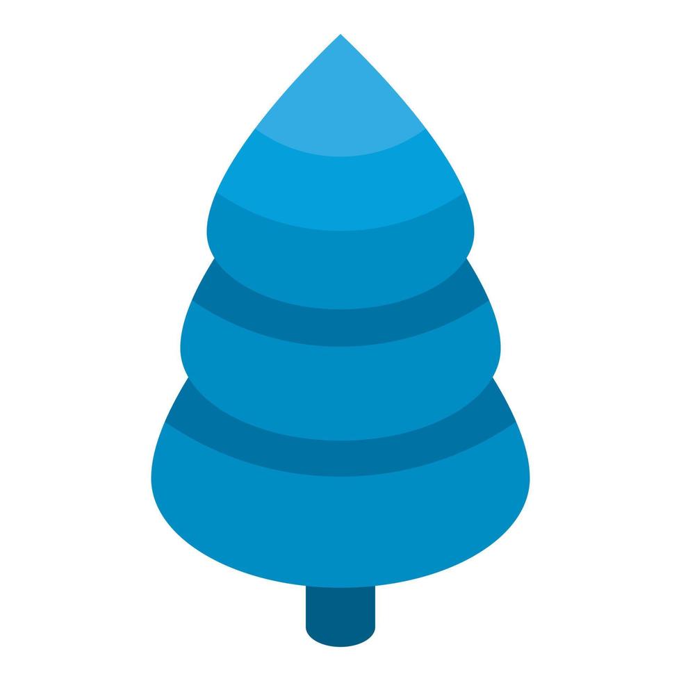 Blue fir tree icon, isometric style vector