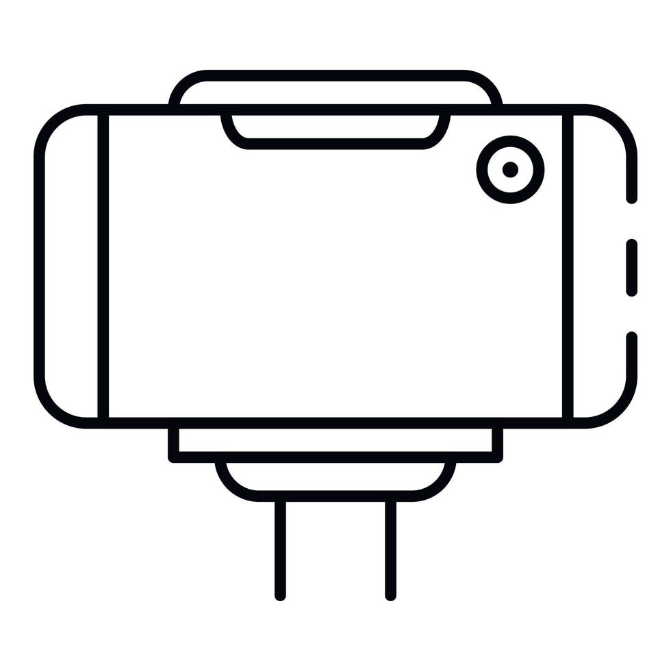 Modern selfie smartphone icon, outline style vector
