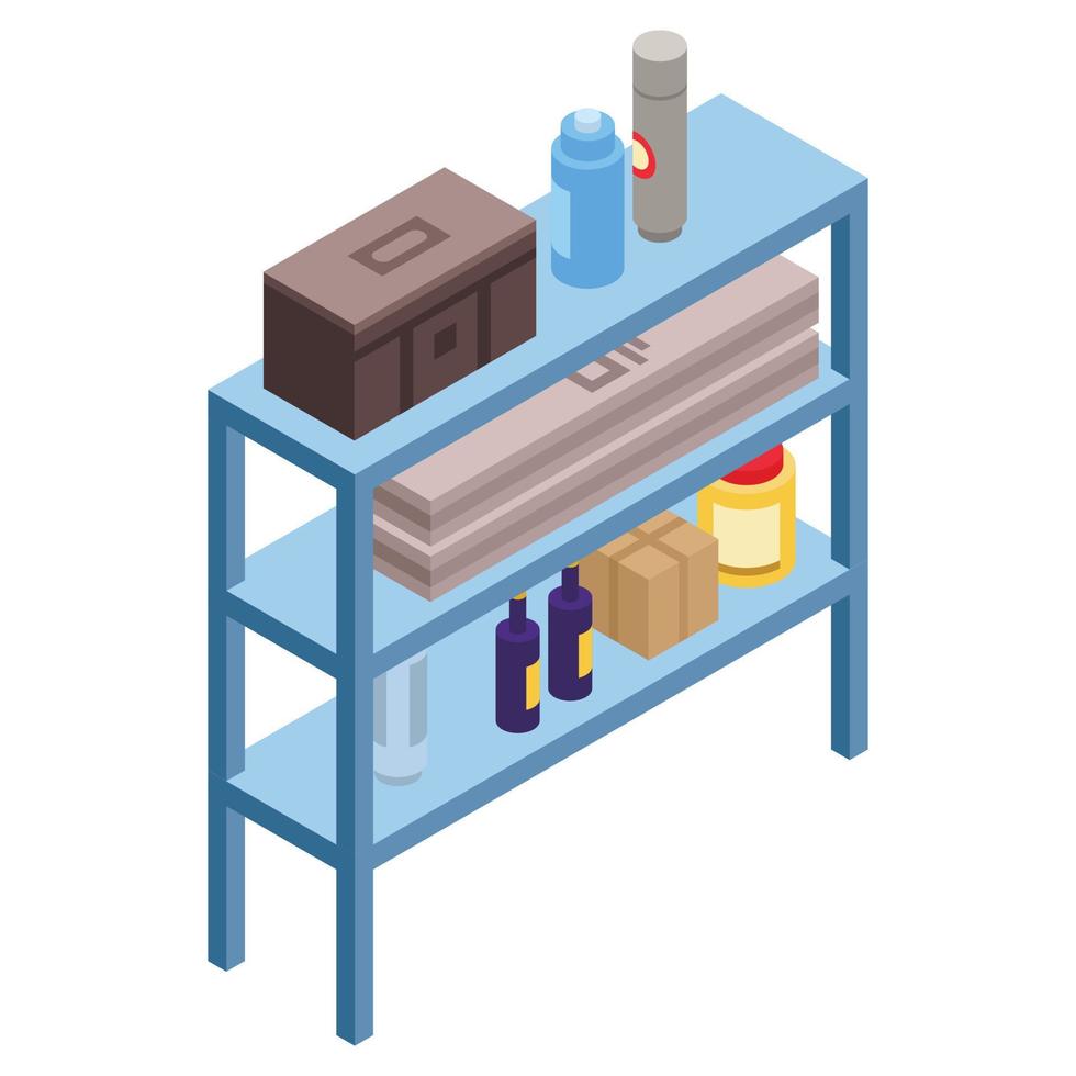 Blue garage rack icon, isometric style vector