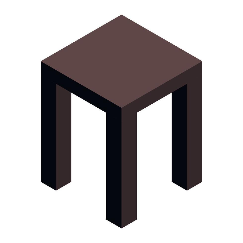 Backless stool icon, isometric style vector