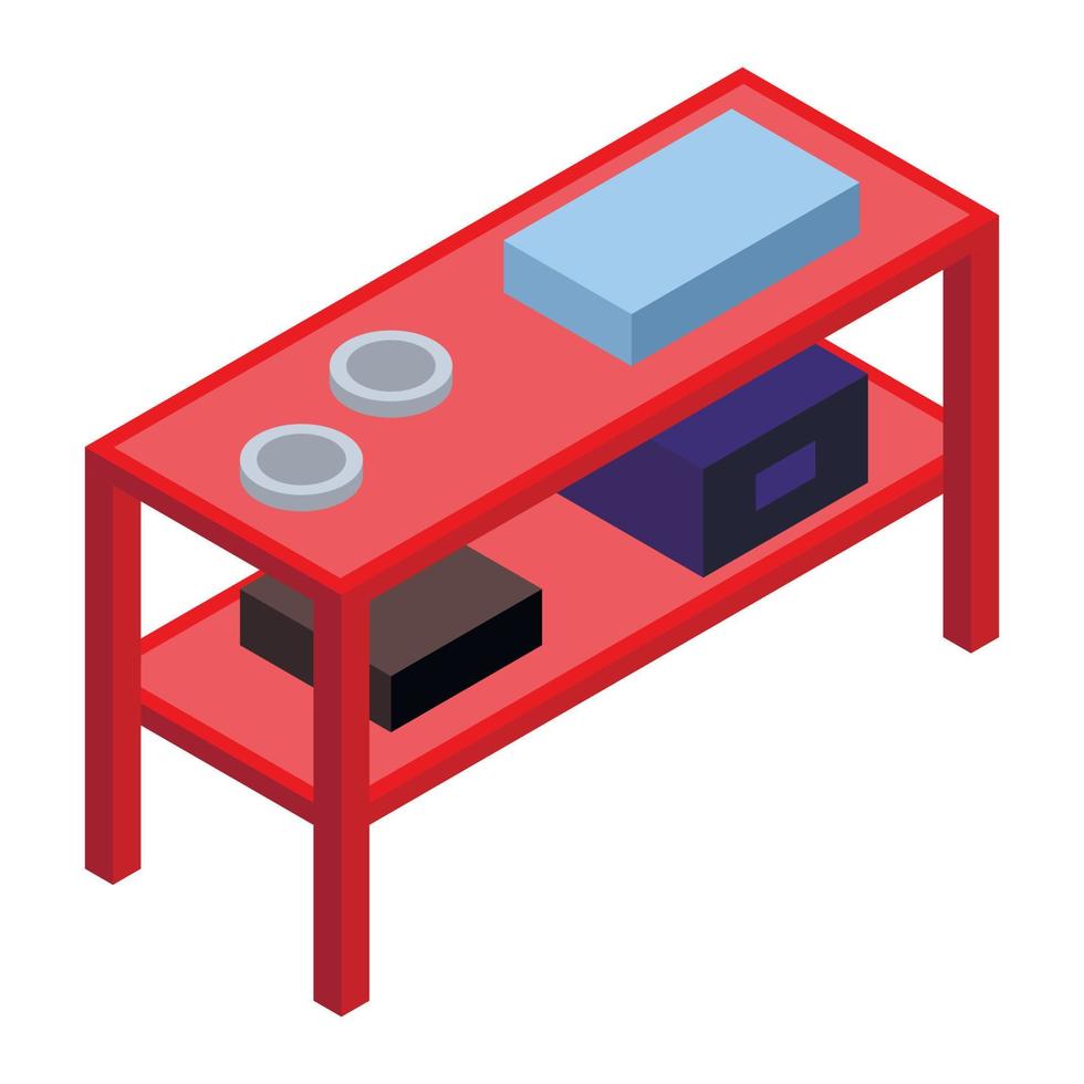 Red rack icon, isometric style vector