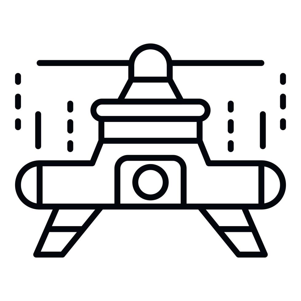 One propeller drone icon, outline style vector