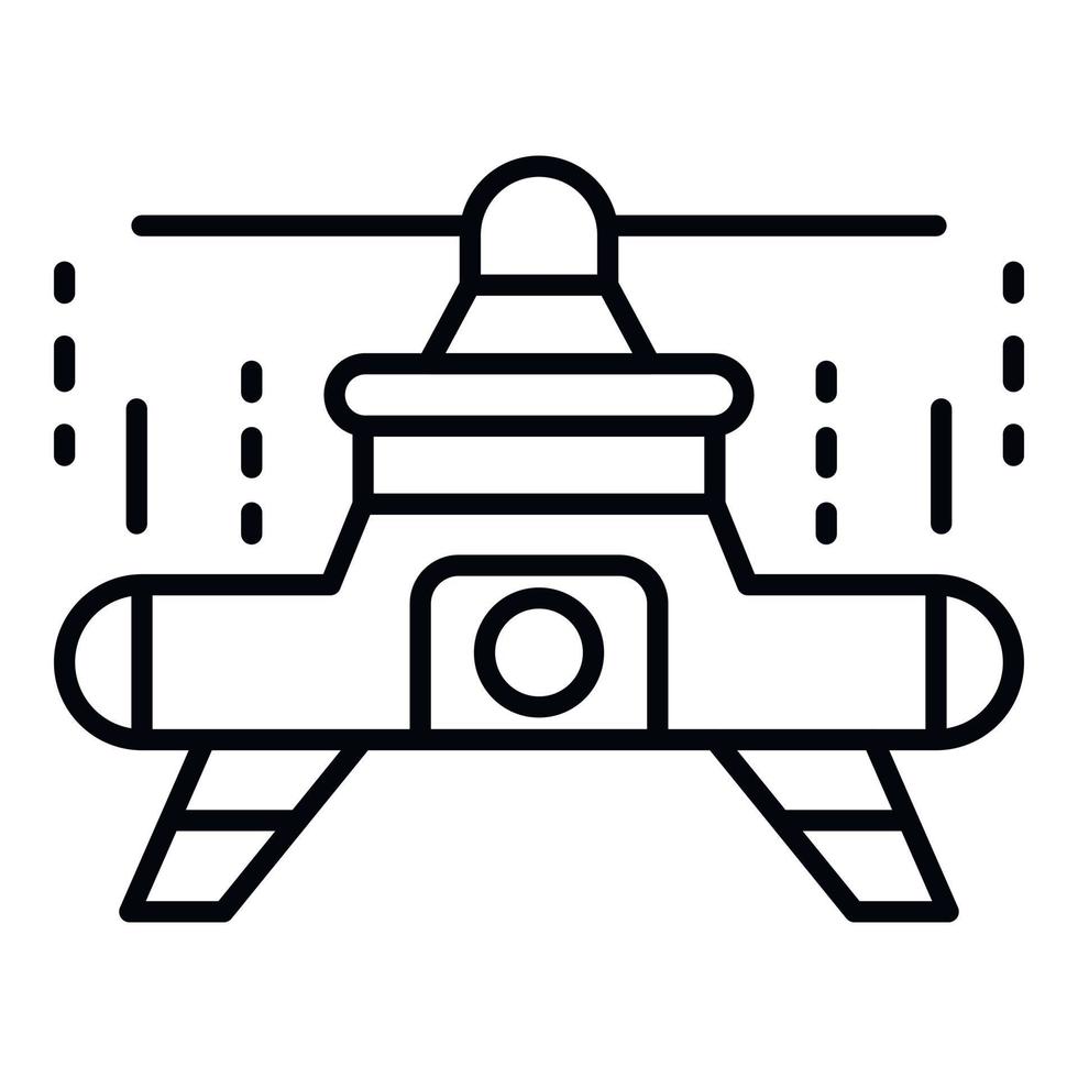 One propeller drone icon, outline style vector