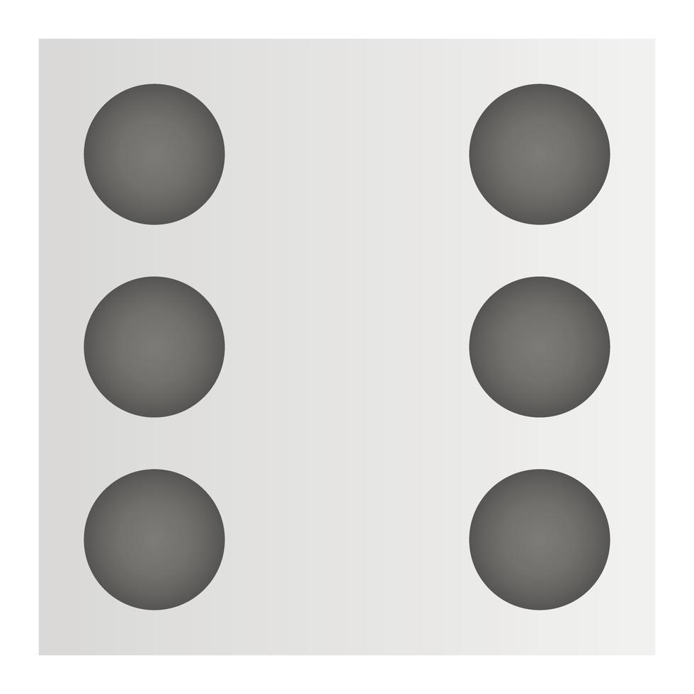 Six dice part icon, cartoon style vector