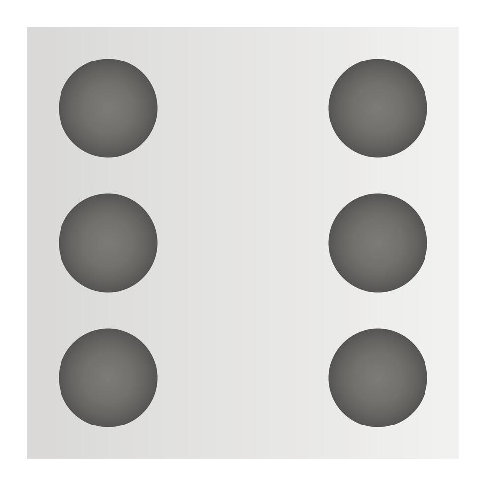 Six dice part icon, cartoon style vector