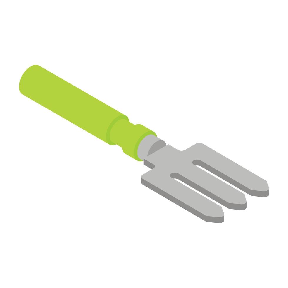 Hand fork icon, isometric style vector