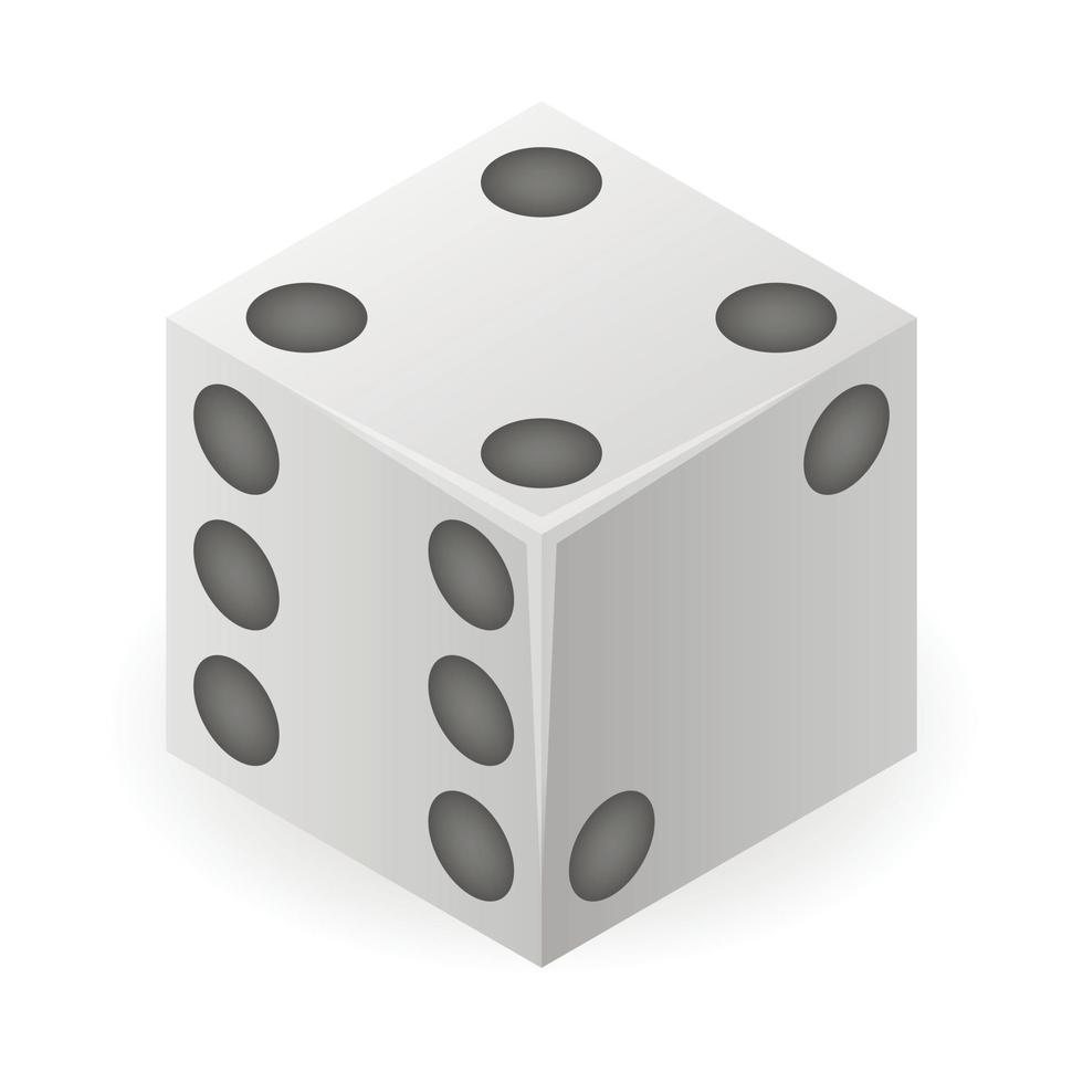 Chance lucky dice icon, isometric style vector