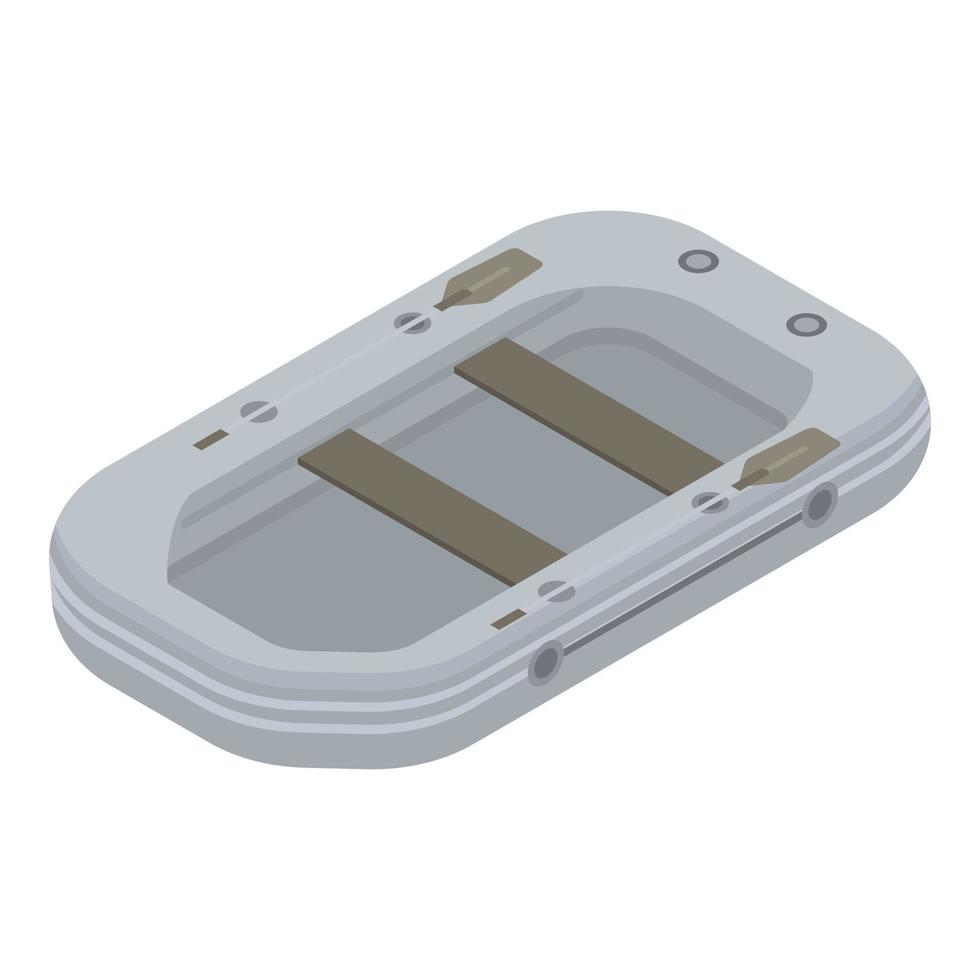 Rubber boat icon, isometric style vector