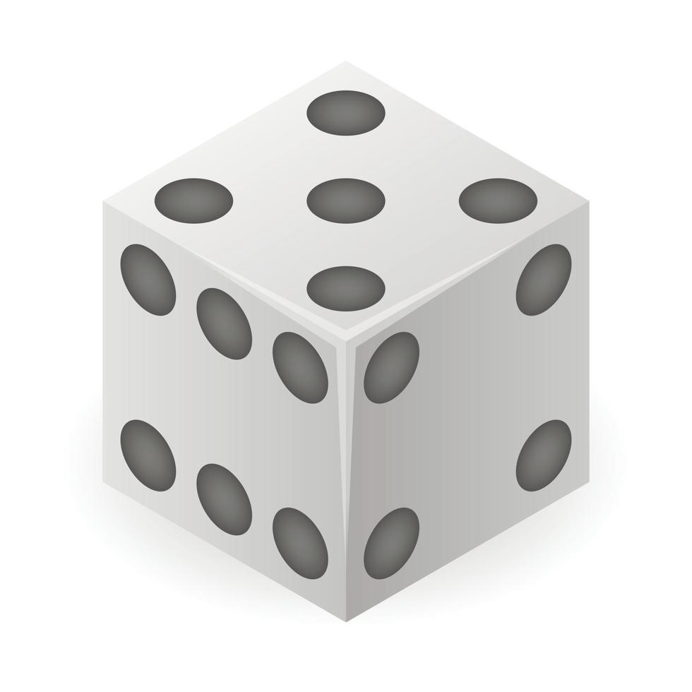Style dice icon, isometric style vector