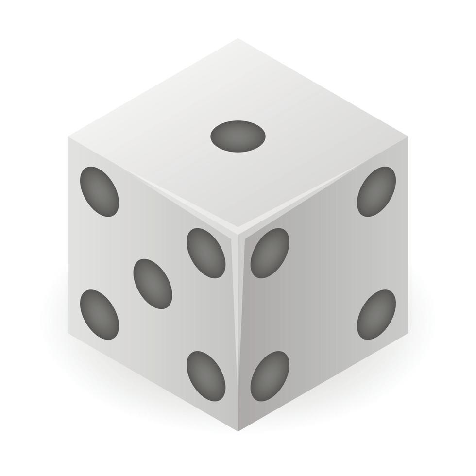 Play dice icon, isometric style vector