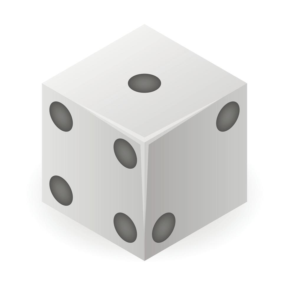 Table game dice icon, isometric style vector