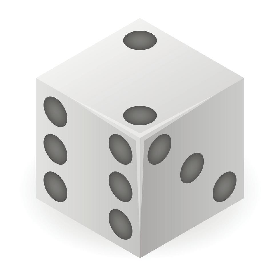 Rubber dice icon, isometric style vector