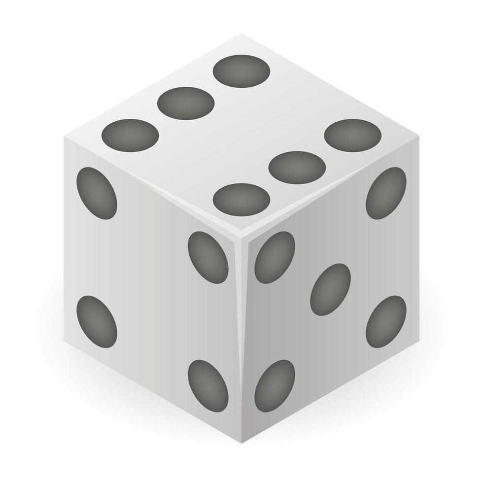 Hazard dice icon, isometric style vector