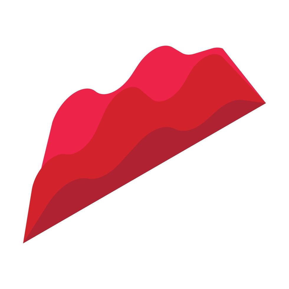 Red graph chart icon, isometric style vector