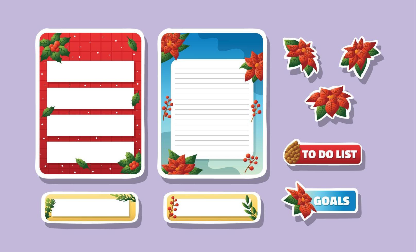 Poinsettias Themed Journaling Sticker vector