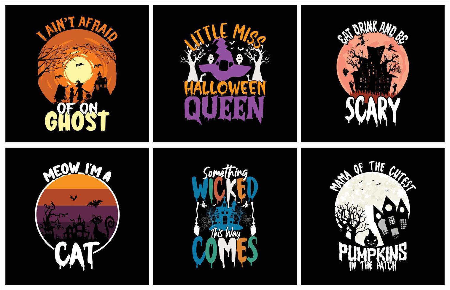 Halloween t shirt design bundle vector