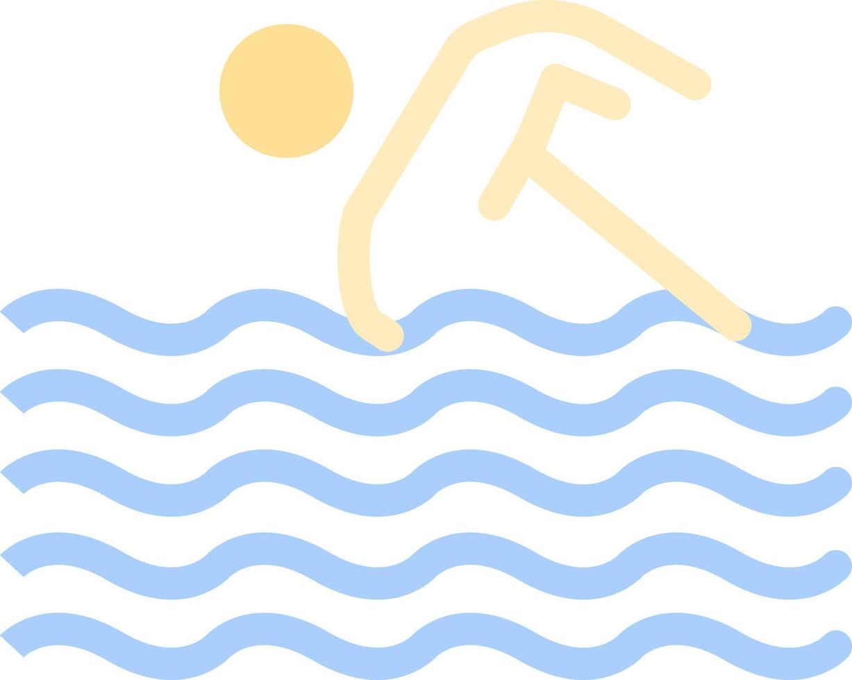 actividad deporte nadar nadar agua color plano icono vector icono banner plantilla