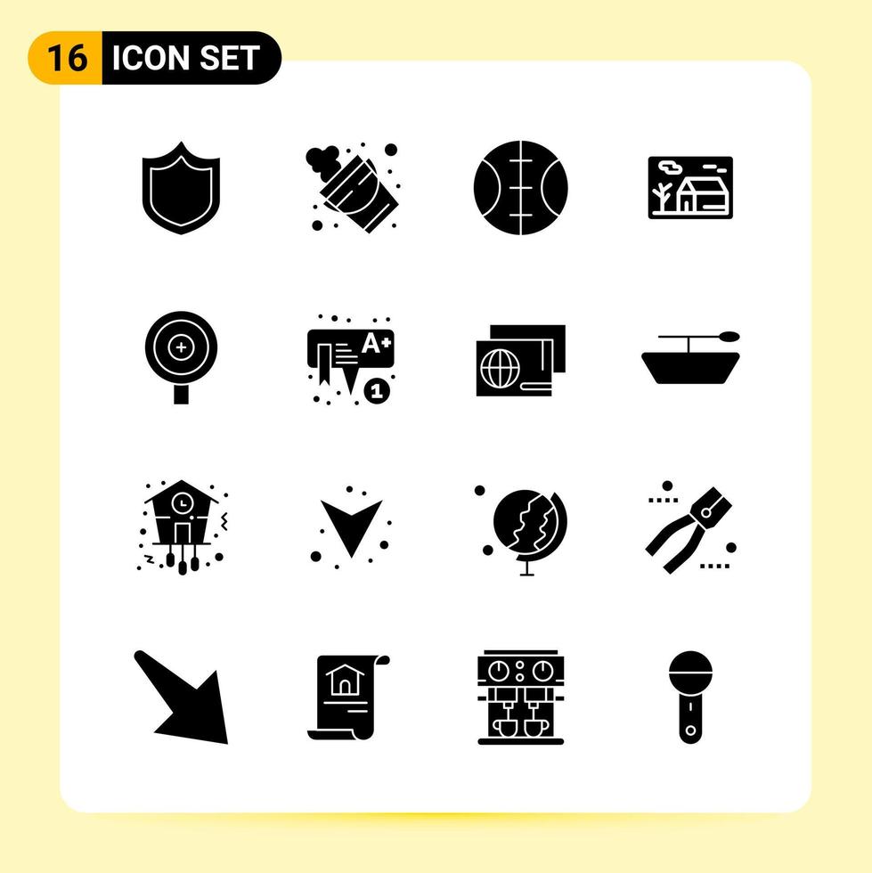 16 Creative Icons for Modern website design and responsive mobile apps 16 Glyph Symbols Signs on White Background 16 Icon Pack vector