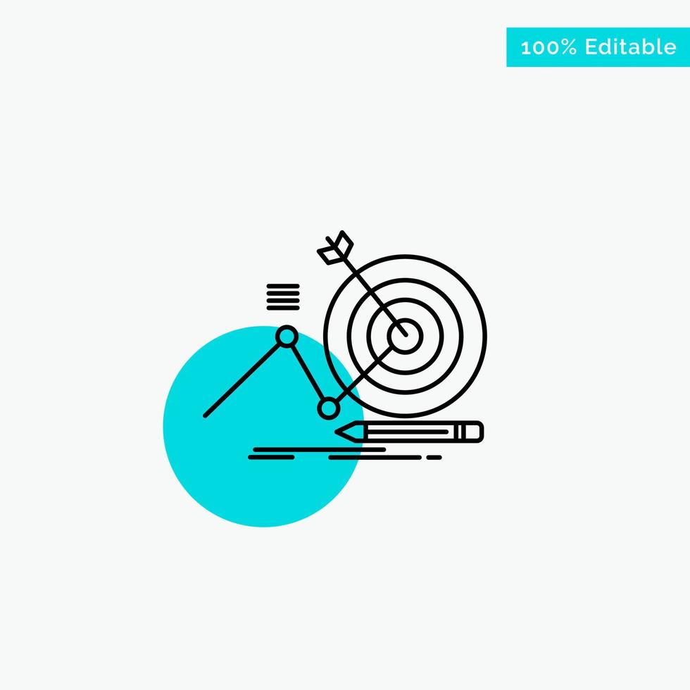 Target Success Goal Focus turquoise highlight circle point Vector icon