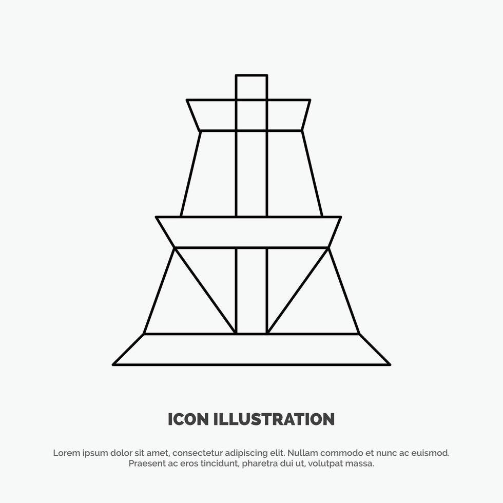 Electrical Energy Transmission Transmission Tower Line Icon Vector
