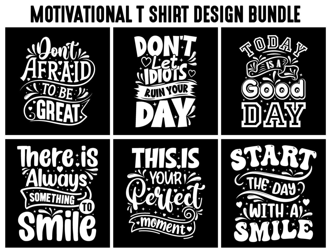 Lettering t shirt design bundle, Motivational Saying T shirt Design set, typography t shirt design bundle vector