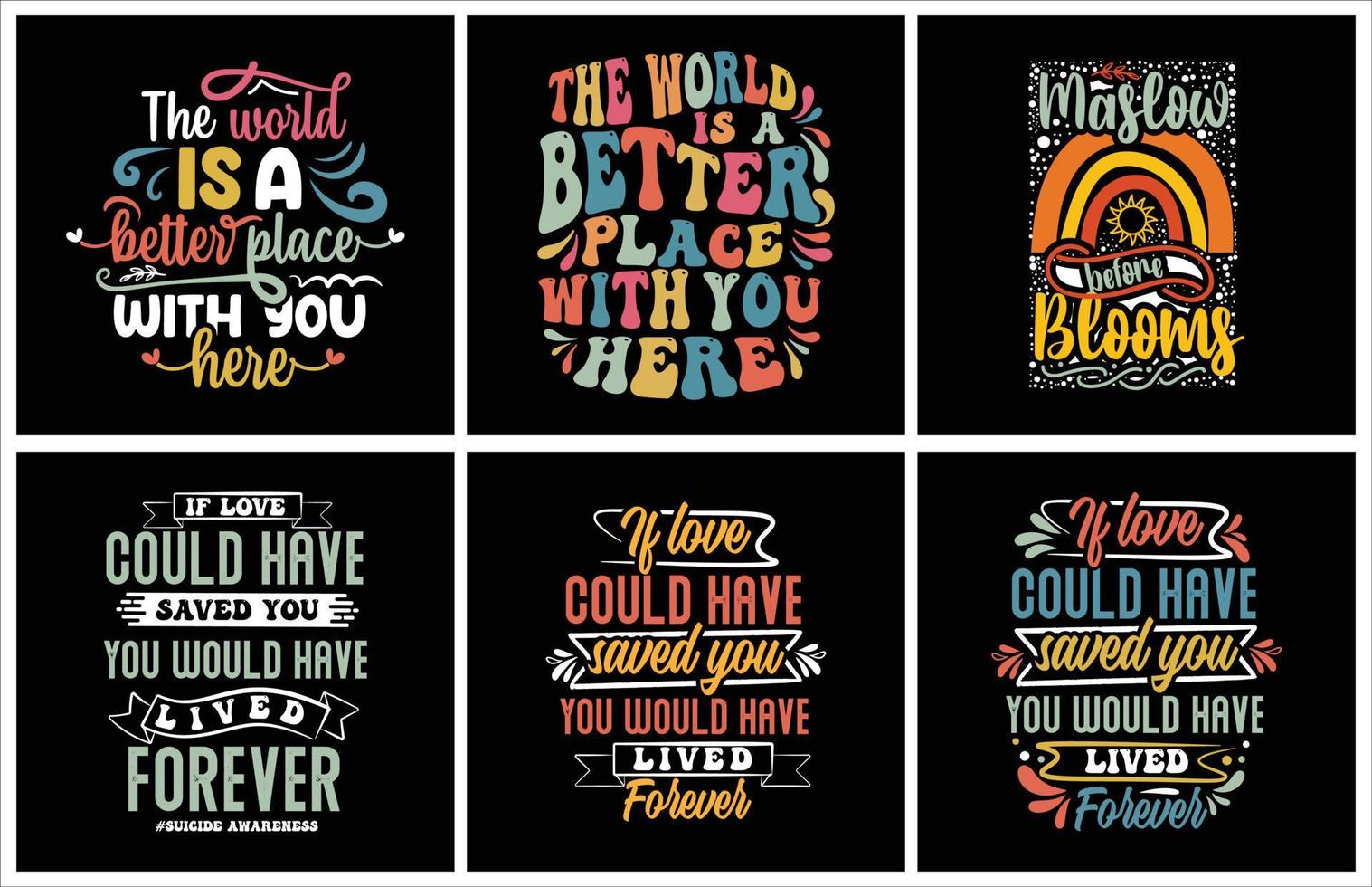 Suicide awareness t shirt design vector bundle