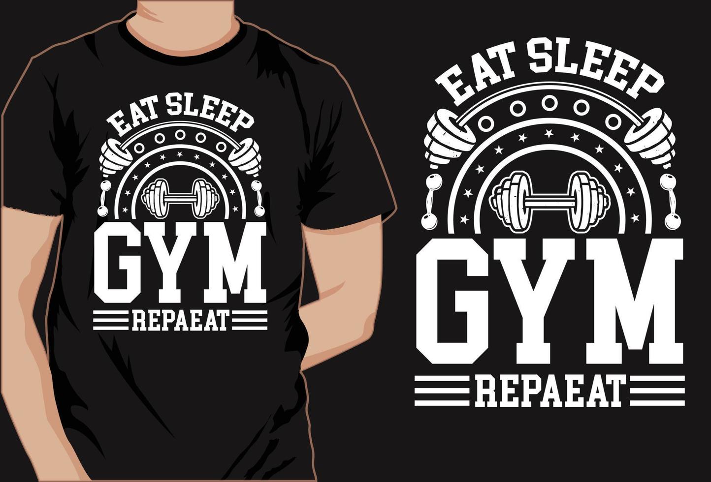 diseño de camiseta de vector de tipografía de gimnasio