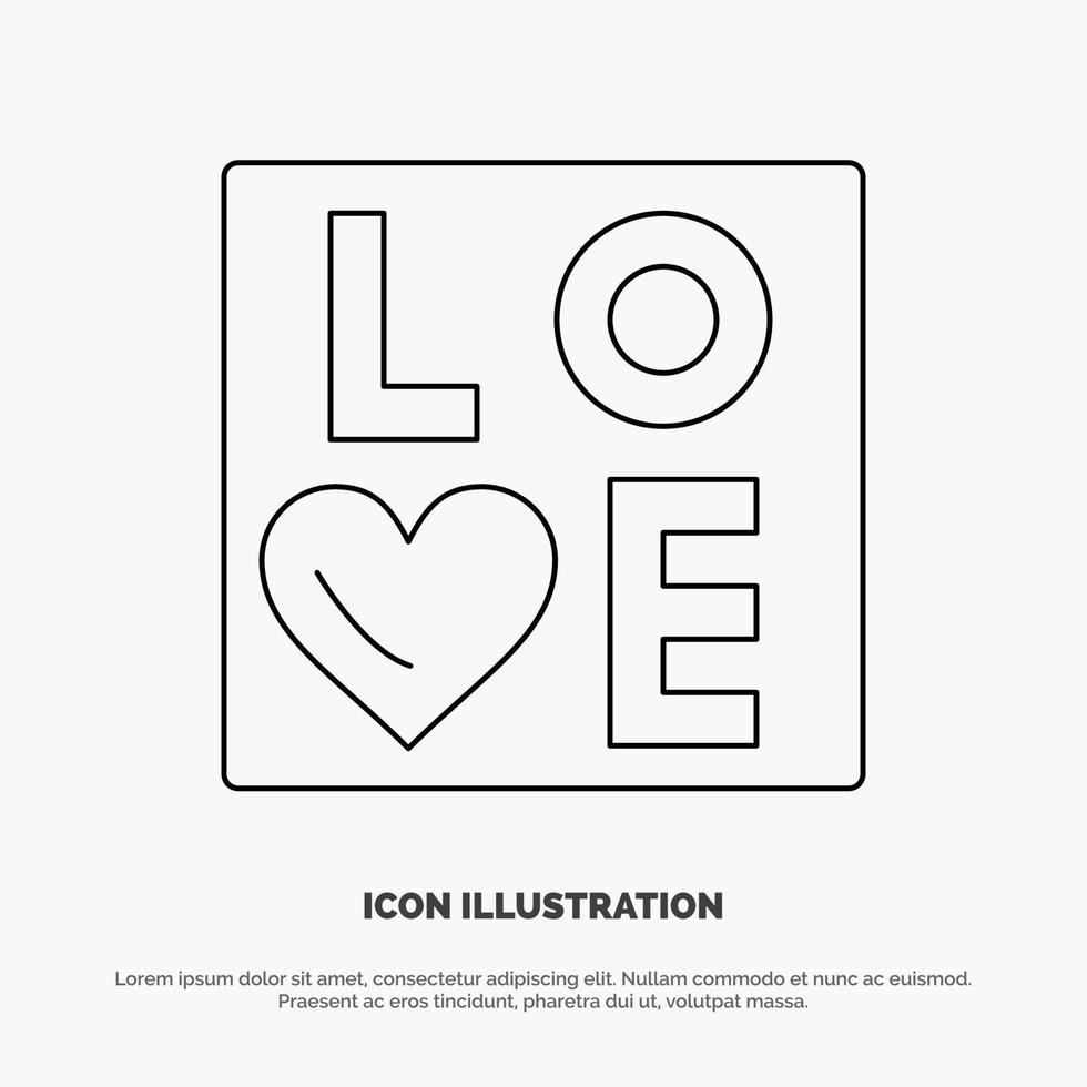 Sign Love Heart Wedding Line Icon Vector