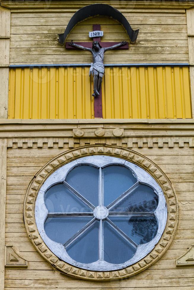 Yellow Wooden Ortodox Church photo