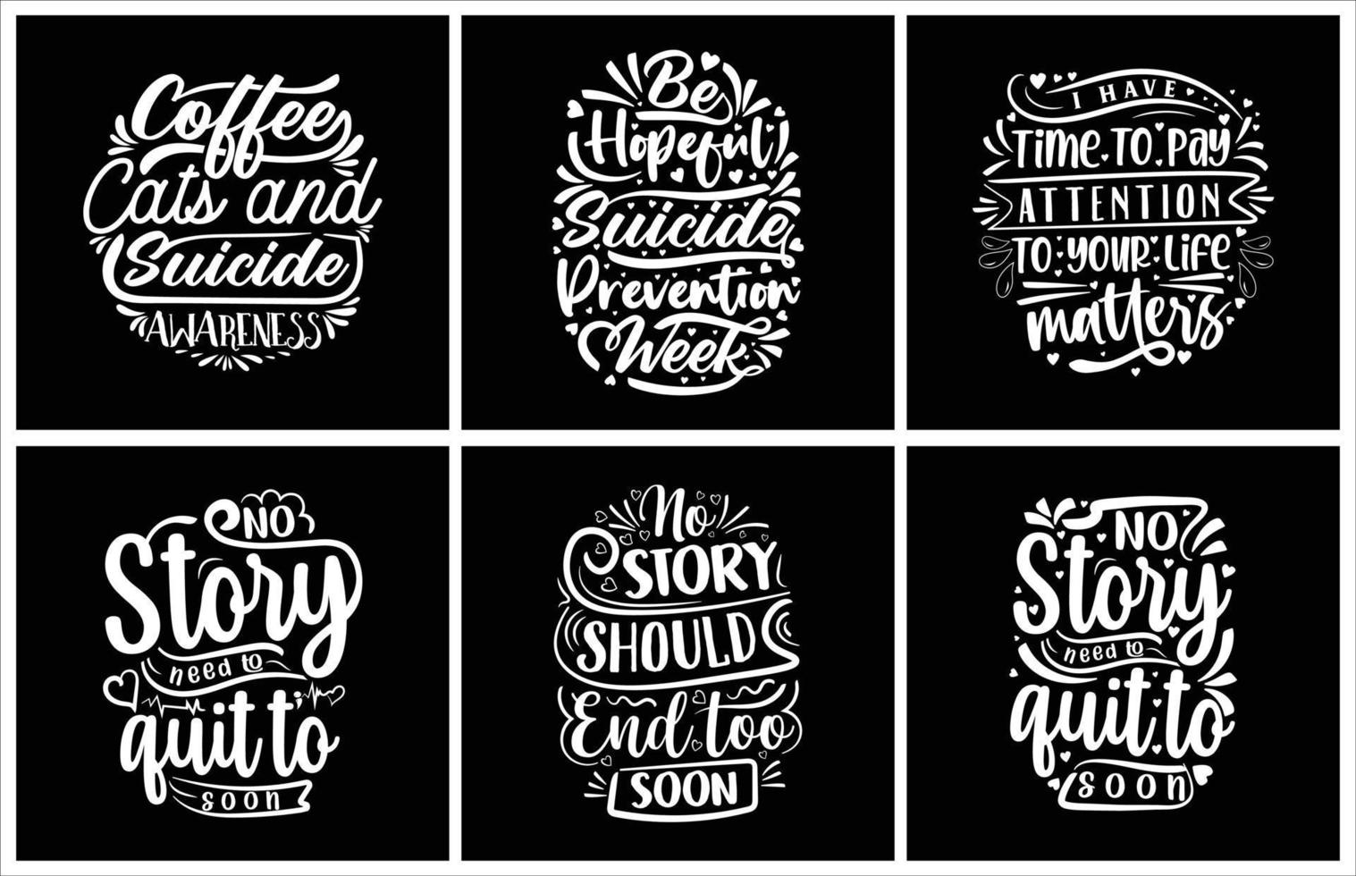 Suicide awareness t shirt design vector bundle