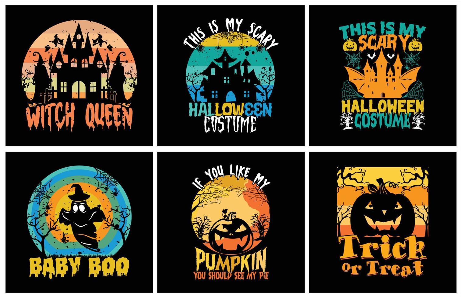 Halloween t shirt design bundle vector