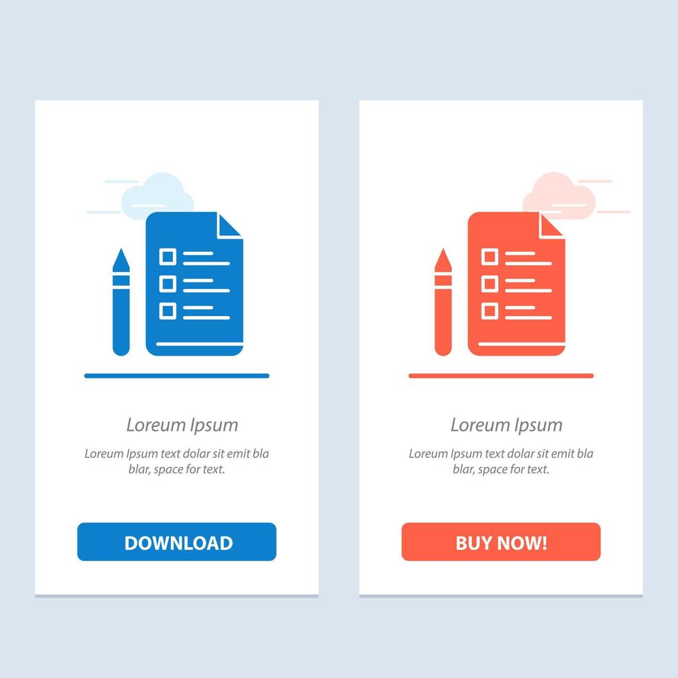 File Education Pen Pencil  Blue and Red Download and Buy Now web Widget Card Template vector