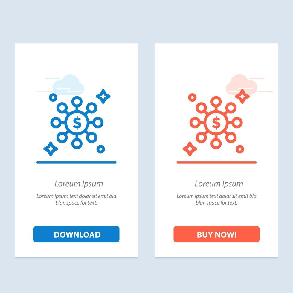 Dollar Share Network  Blue and Red Download and Buy Now web Widget Card Template vector