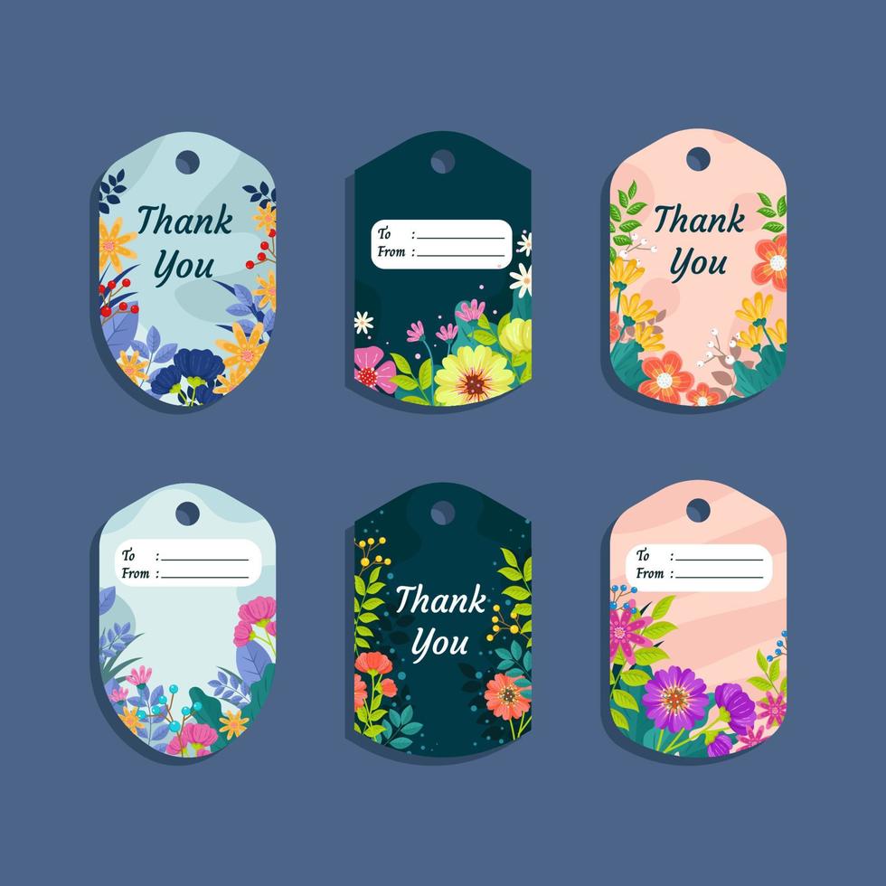 Labels Collection with Flowers Spring vector