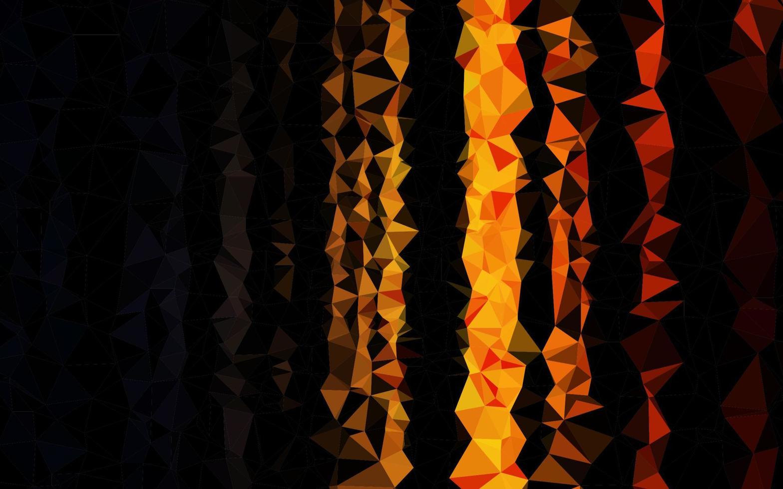 Dark Orange vector shining triangular pattern.