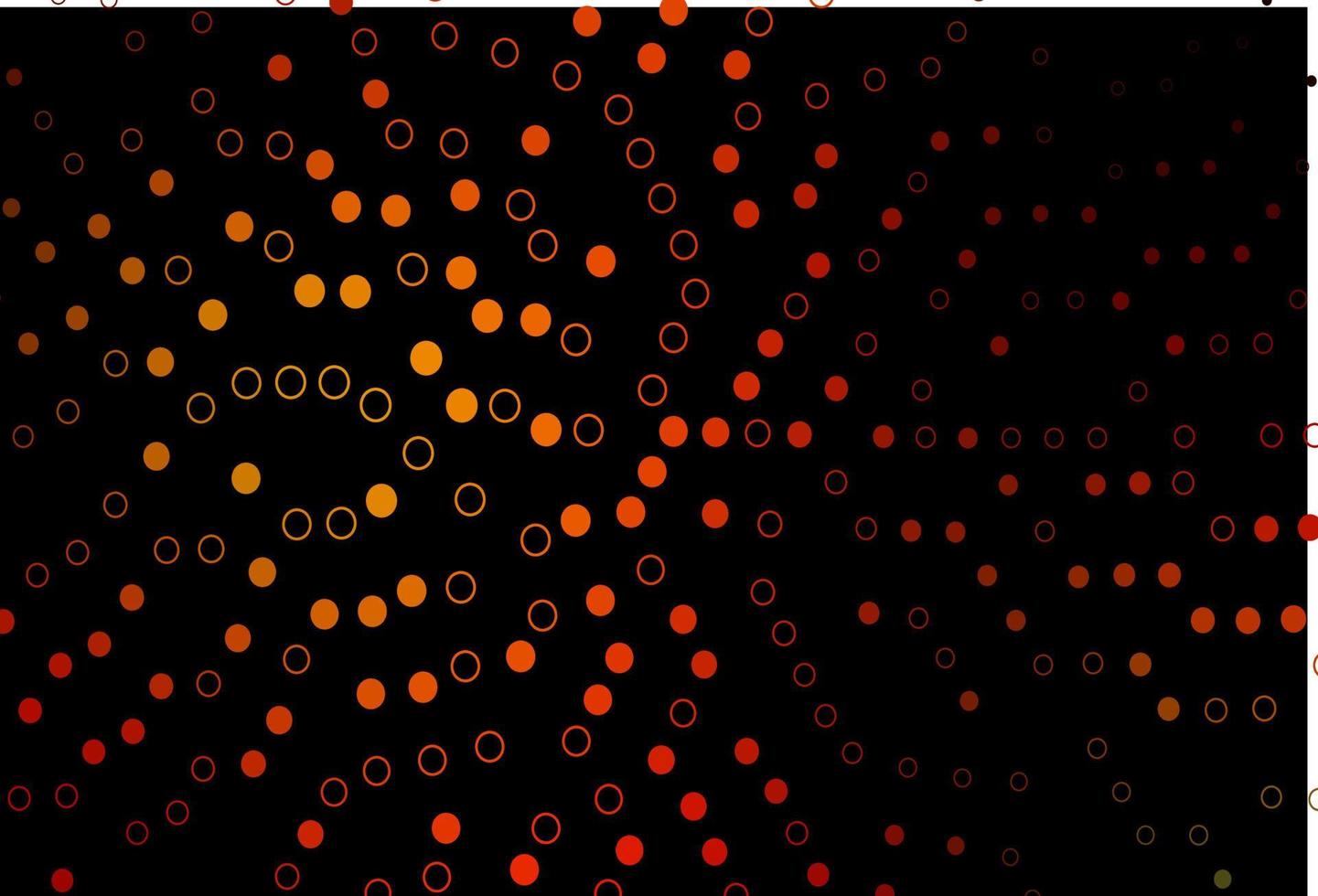 plantilla de vector rojo oscuro, amarillo con círculos.