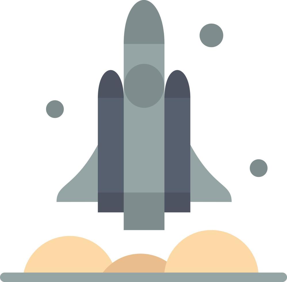 Launcher Rocket Spaceship Transport Usa  Flat Color Icon Vector icon banner Template