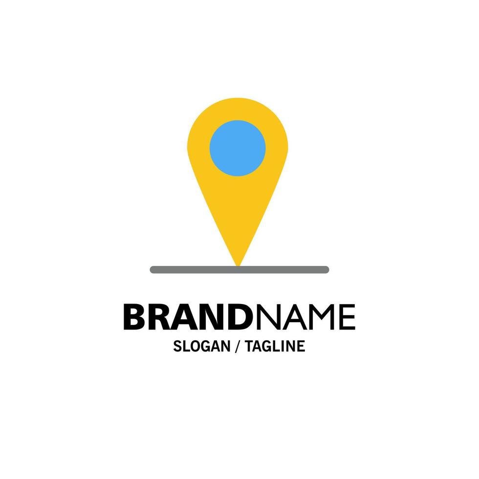 Location Map Interface Business Logo Template Flat Color vector