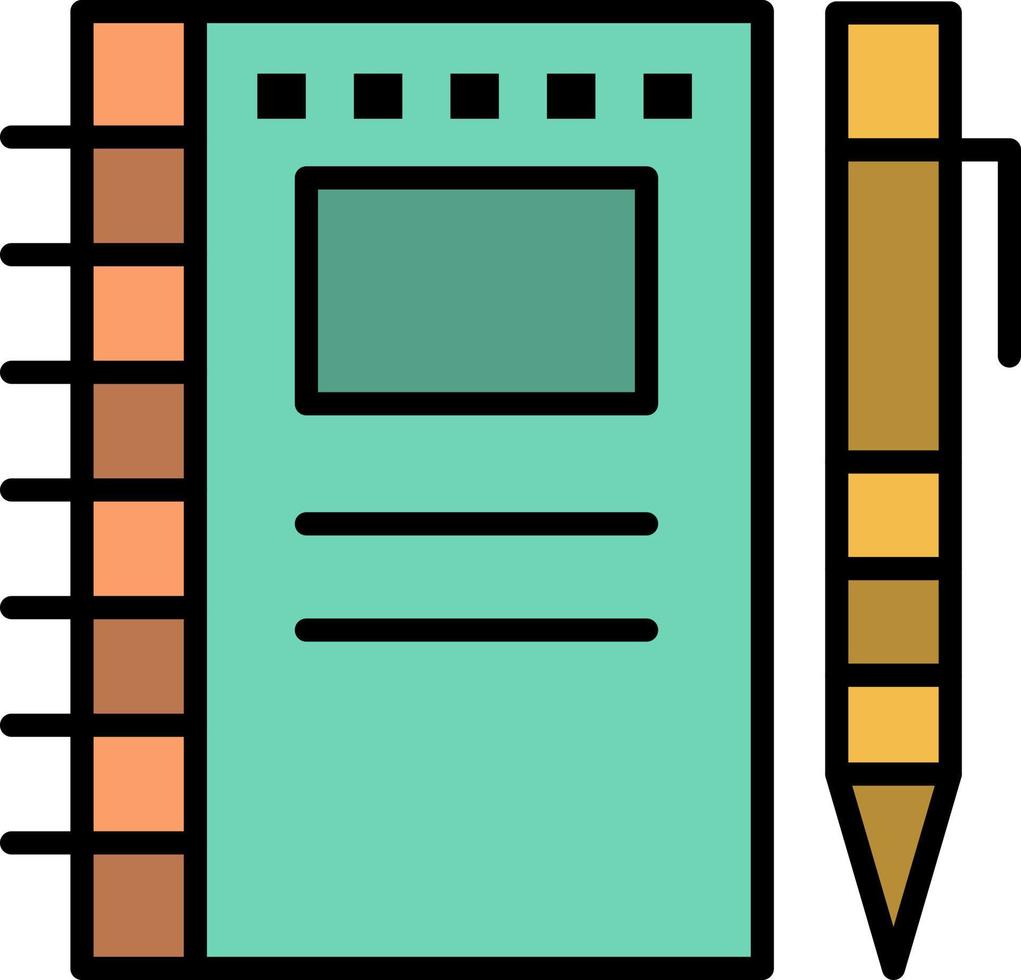 Sketch Notebook Drawing Notebook Pencil Sketch  Flat Color Icon Vector icon banner Template