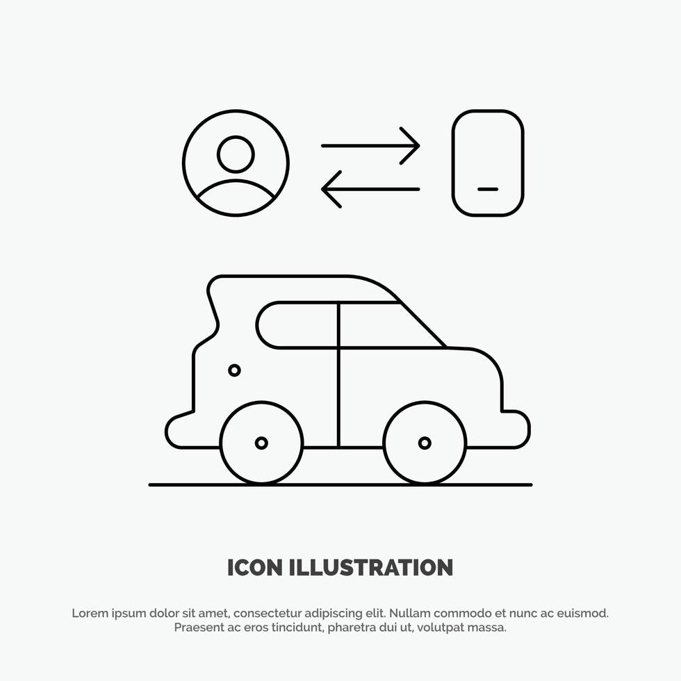 Car Transport Man Technology Line Icon Vector