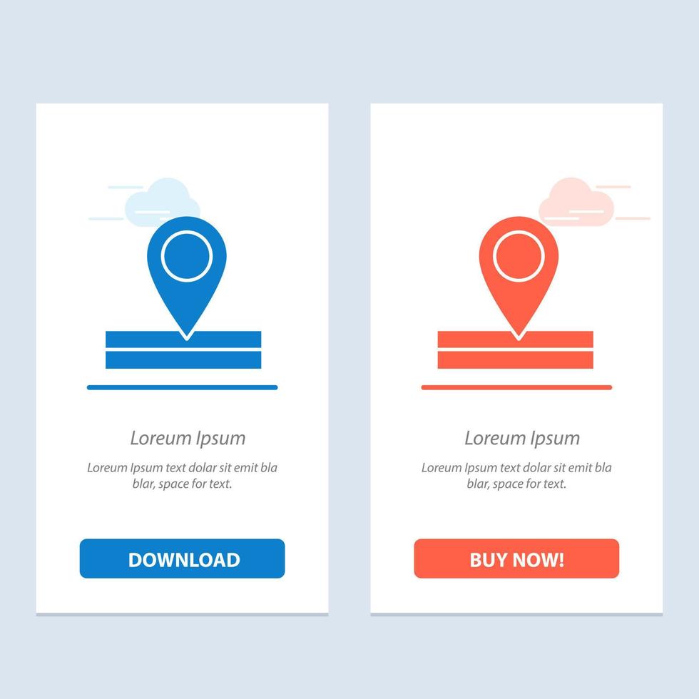 Map Location Place  Blue and Red Download and Buy Now web Widget Card Template vector
