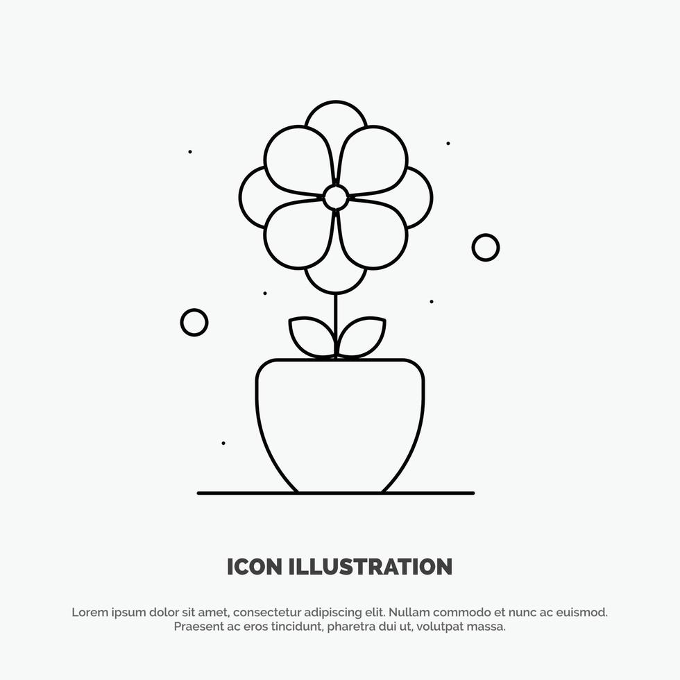 Flower Present Tulip Spring Line Icon Vector