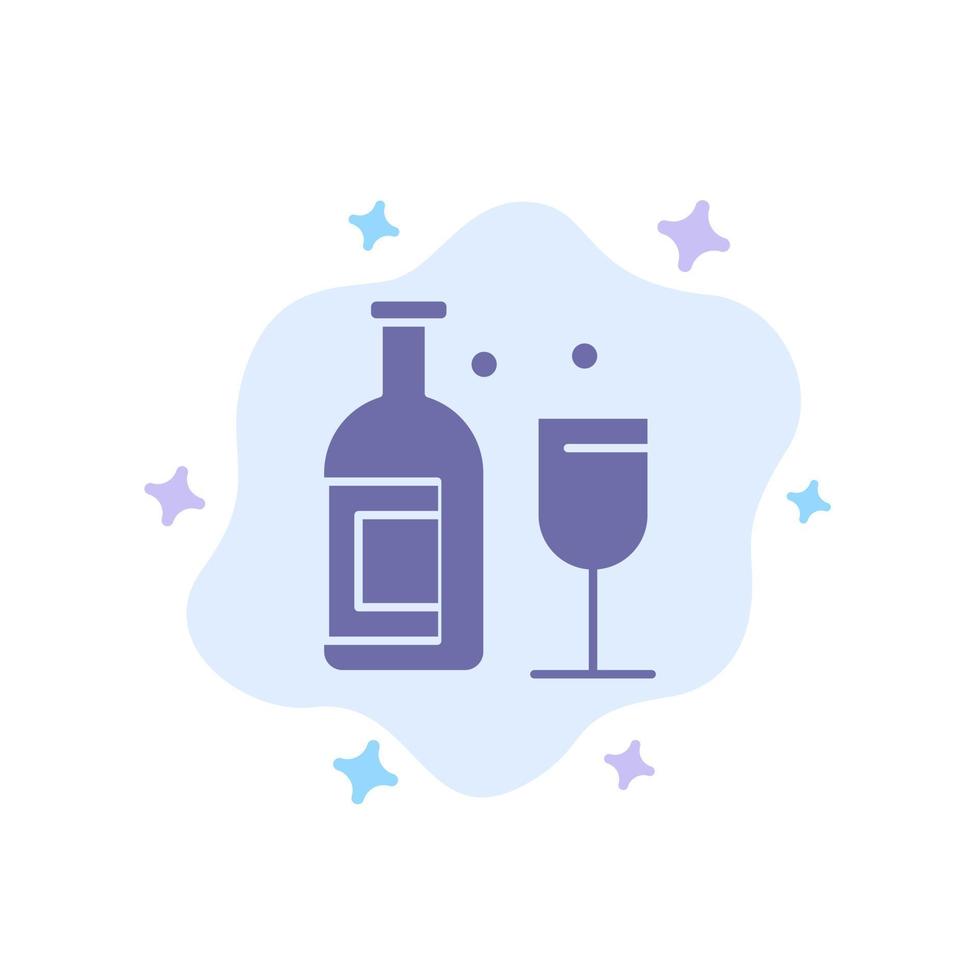 Alcohol Bar Drink Whiskey Blue Icon on Abstract Cloud Background vector