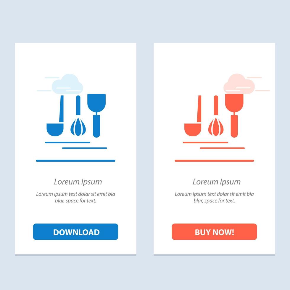 Cutlery Hotel Service Travel  Blue and Red Download and Buy Now web Widget Card Template vector