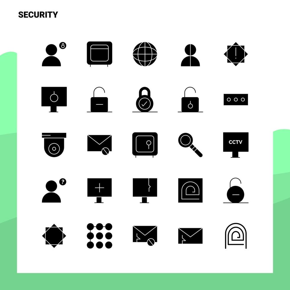 25 Security Icon set Solid Glyph Icon Vector Illustration Template For Web and Mobile Ideas for business company