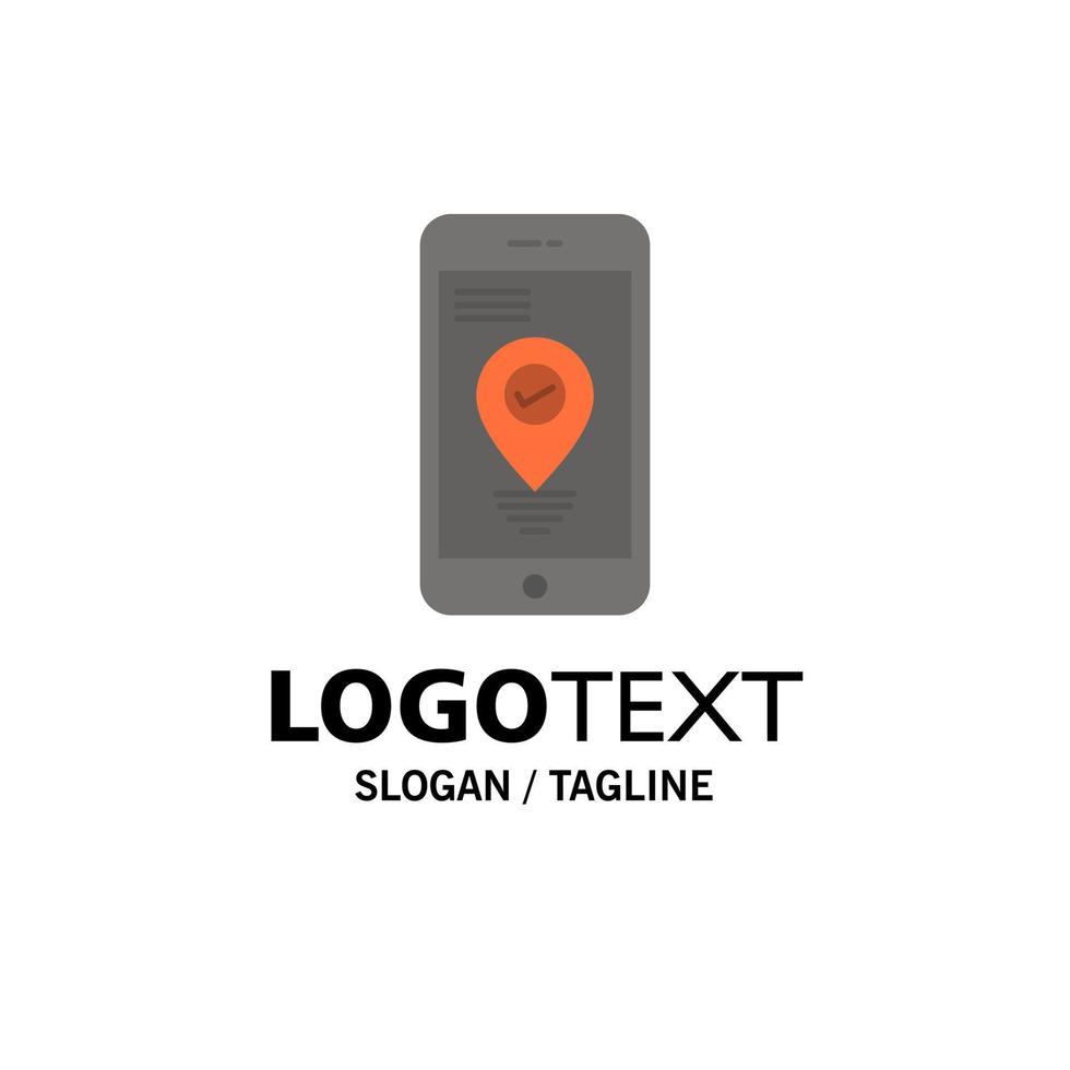 Navigation Location Pointer Smartphone Business Logo Template Flat Color vector