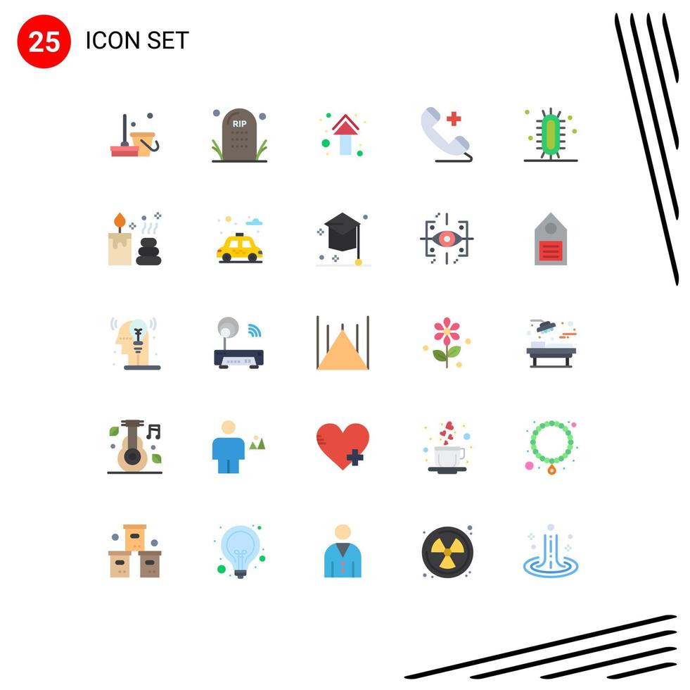 paquete de iconos vectoriales de stock de 25 signos y símbolos de línea para el teléfono del hospital dirección médica de halloween elementos de diseño vectorial editables vector